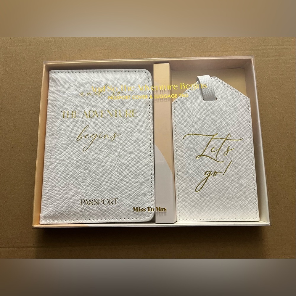 Miss to Mrs. Passport Cover &Luggage Tag Set NIB
